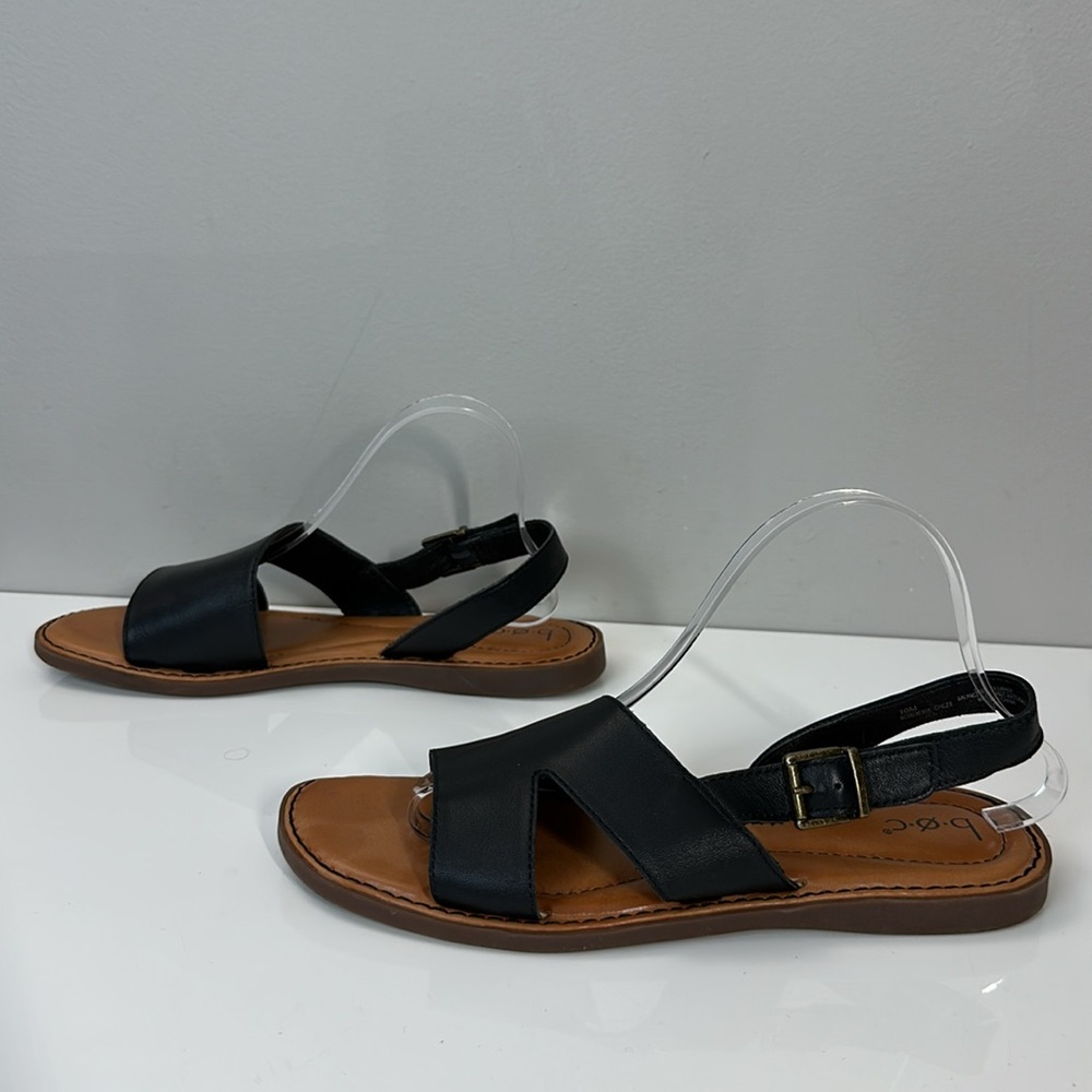 BOC Didi Black Leather Sandals Size 10 - Picture 3 of 15